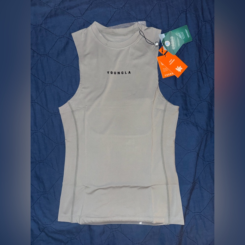 YoungLA Men's Light Gray Athletic Tank Top